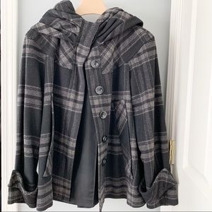 Zara Plaid Wool Swing Coat